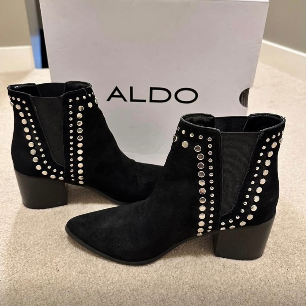 ALDO Suede Studded Ankle Boots